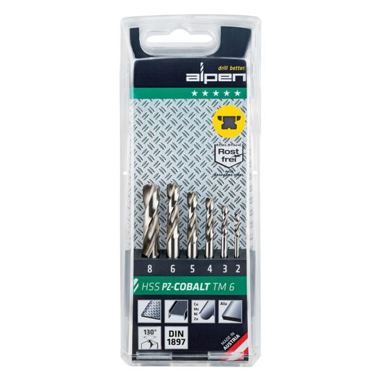 ALPEN Cobalt Drill Bit Set 2-8mm Stubby